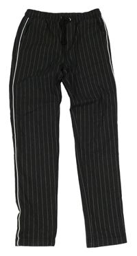 Tmavošedo-bílé pruhované chino kalhoty RIVER ISLAND