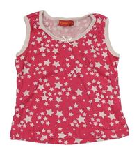 Tmavorůžovo-biely crop top s hviezdičkami a mašličkou Debenhams