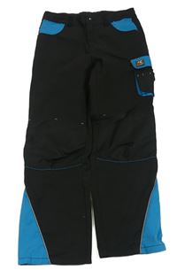 Černo-azurové outdoorové kalhoty s kapsou KingCraft 