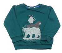 Smaragdová mikina so zvieratkami M&S