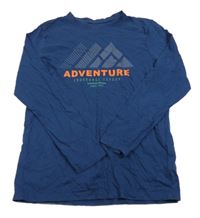 Tmavomodré tričko s nápismi PRIMARK