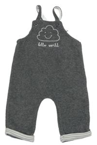 Tmavošedé melírované fleecové laclové kalhoty s obláčkem a nápisem Matalan