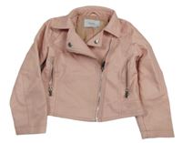 Svetloružový koženkový jarný crop krivák RESERVED
