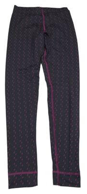 Tmavošedo/růžové vzorované funkčné športové legíny crane