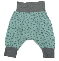 Mentolovo-sivé turecké tepláky s hviezdičkami