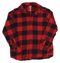 Červeno-černá kostkovaná flanelová košile F&F