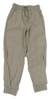 Světlešedé kostkované cuff šusťákové kalhoty s nápisem a čísly Matalan