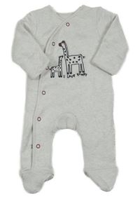 Světlešedá melírovaná zateplená kombinéza se žirafami Nutmeg