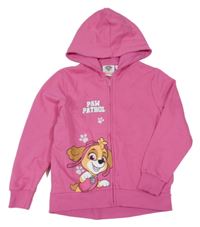 Růžová propínací mikina s PAW PATROL - Skye a kapucí nickelodeon