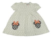 Bílé puntíkaté bavlněné šaty s Minnie Disney