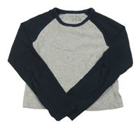 Sivo-čierne rebrované crop tričko Primark