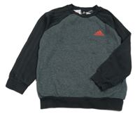Tmavošedo-černá mikina s logem Adidas