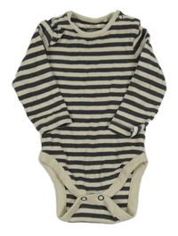 Béžovo-antracitové pruhované žebrované body Next