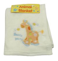 Nové - Smetanová fleecová deka s žirafou