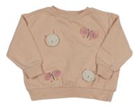 Růžová mikina s králíky a motýly George