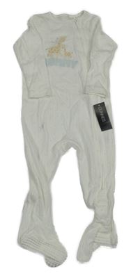 Nové - Smotanový bodkovaná ý rebrovaný overal s žirafami  Dunnes