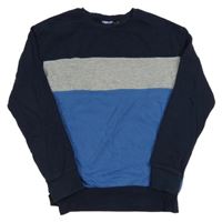 Tmavomodro-sivo-modrá mikina Pepperts