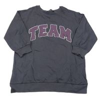 Tmavomodrá tepláková šatová tunika s nápisem George