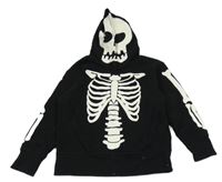 Čierna mikina s kostmi a kapucňou H&M