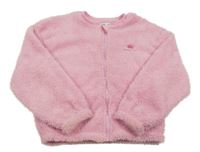 Ružová chlpatá prepínaci mikina s korunkou Sinsay