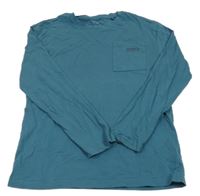 Petrolejové tričko s vreckom s nápisom C&A