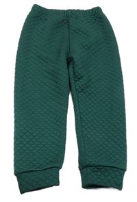 Tmavozelené prošívané tepláky