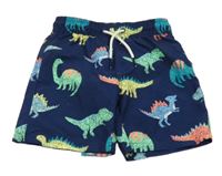 Tmavomodré plážové kraťasy s dinosaurami M&S