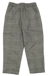 Sivo-čierne kockované trblietavé nohavice Next