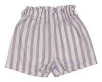 Lila-biele pruhované ľahké kraťasy Shein
