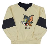 Krémovo-tmavomodrá mikina s Tomem a Jerrym H&M