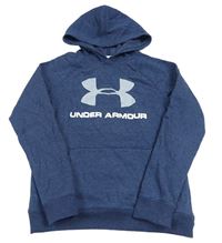 Tmavomodrá melírovaná mikina s logem a kapucí UNDER ARMOUR