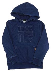 Tmavomodrá mikina s 3D nápisem a kapucí H&M