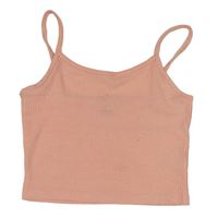 Svetloružový rebrovaný crop top River Island