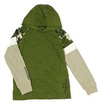 Zeleno-khaki triko s kapucí Next