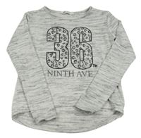Šedé melírované pletené triko s číslem H&M