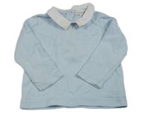 Svetlomodré tričko s bielým golierikom