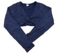 Tmavomodré trblietavé svetrové bolerko Esprit