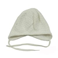 Biela pletená podšitá čapica