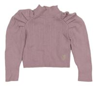 Lila ľahký sveter s nařasenými rukávy River Island