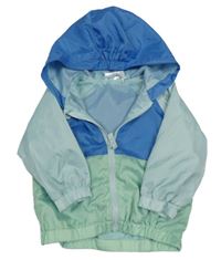 Modro-zelená šusťáková jarní bunda s kapucí Ergee