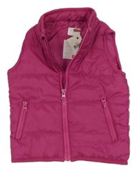 Nové - tmavorůžová šusťáková zateplená vesta Name it