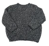 Tmavosivý melírovaný vlnený sveter Matalan