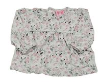 Sivo-ružová kvetovaná tunika