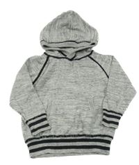 Sivý melírovaný ľahký sveter s kapucňou H&M