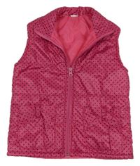 Ružová bodkovaná á šušťáková zateplená vesta