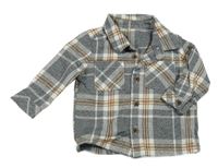 Šedo-bílo-hnědá kostkovaná košile Matalan