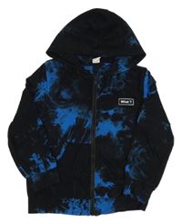 Čierno-modrá vzorovaná ľahká prepínaci mikina s kapucňou shein