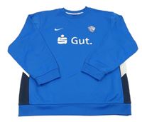 Modrá sportovní mikina s nápisem a logem Nike