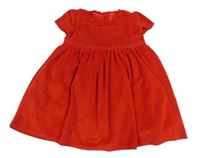 Červené zamatové šaty s kvítky Mothercare