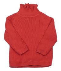 Jahodový rebrovaný svetrový rolák George